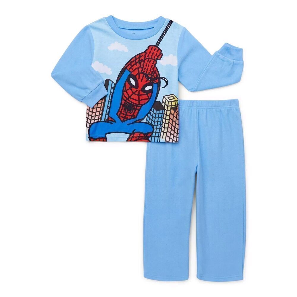 Spider man Toddler Long Sleeve Top and Pants, 2-Piece Pajama Set 12M